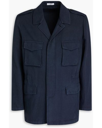 Boglioli Field jacket aus canvas aus einer baumwoll-leinenmischung - Blau