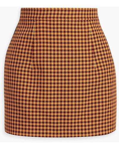 Marni Houndstooth Tweed Mini Skirt - Brown