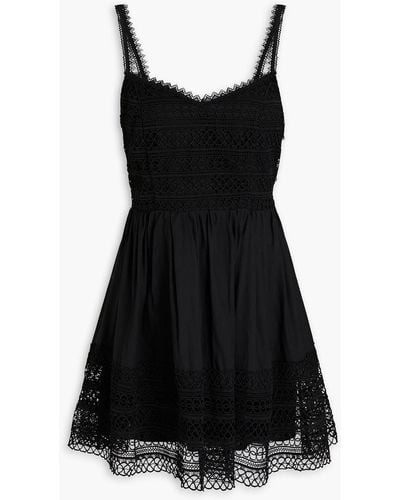 Charo Ruiz Crocheted Lace Mini Dress - Black