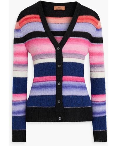 Missoni Striped Knitted Cardigan - Black