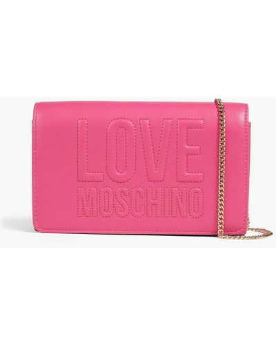 Love Moschino Schultertasche aus geprägtem kunstleder - Pink