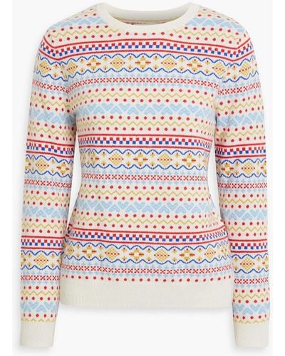 Chinti & Parker Fair Isle Wool And Cashmere-blend Jumper - White