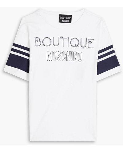 Boutique Moschino Printed Cotton-jersey T-shirt - White