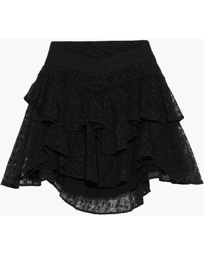 IRO Tale Tiered Cotton-blend Lace Mini Skirt - Black