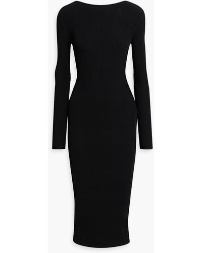 A.L.C. Kayla Cutout Ribbed-knit Midi Dress - Black