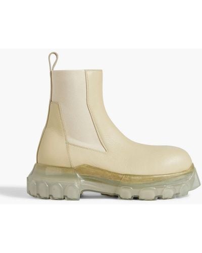 Rick Owens Leather exaggerated Sole Chelsea Boots - Natural