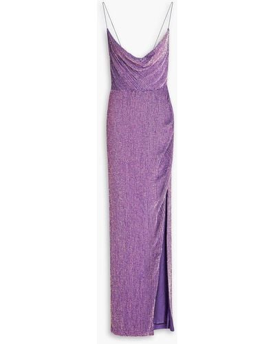 retroféte Katya Sequined Chiffon Gown - Purple