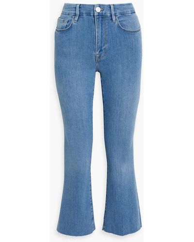 FRAME Le Crop Mini Boot Faded Mid-rise Kick-flare Jeans - Blue