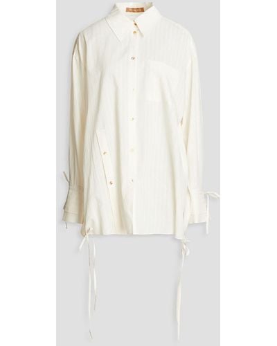 Rejina Pyo Hollis oversized-hemd aus einer baumwollmischung mit zierknöpfen - Weiß