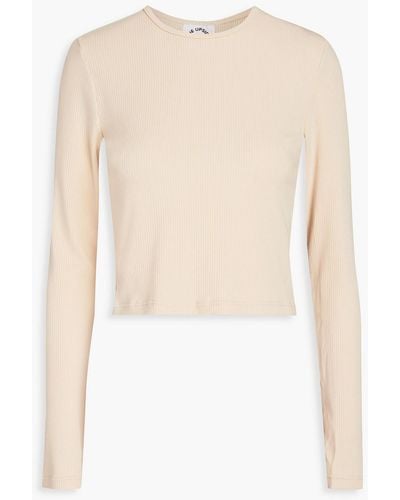 The Upside Tahnee Ribbed Stretch-modal Top - White