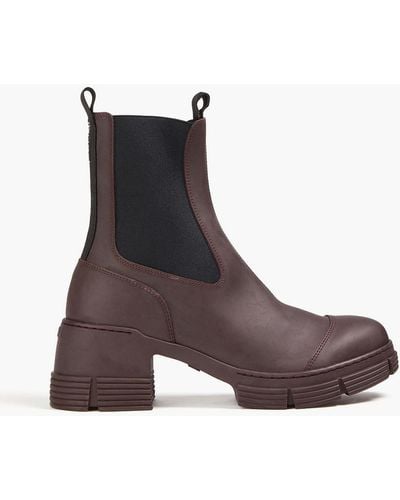 Ganni Rubber Ankle Boots - Brown