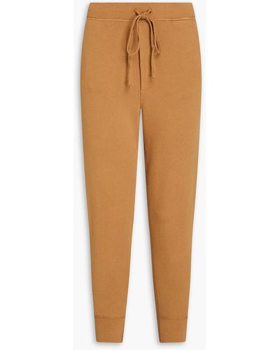 Nili Lotan French Cotton-terry Track Trousers - Brown