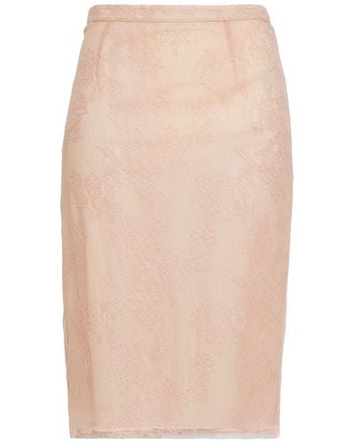 RED Valentino Corded Lace Pencil Skirt - Natural