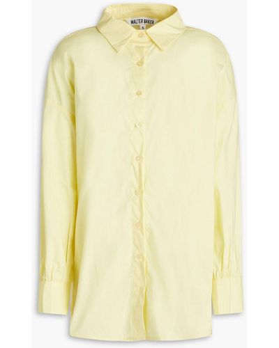 Walter Baker Vincenza Lace-up Cotton-poplin Shirt - Yellow