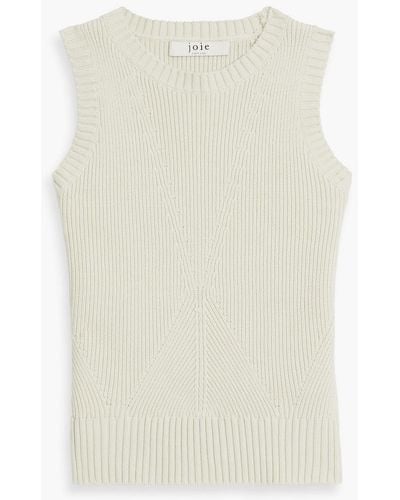 Joie Lucian Pointelle-trimmed Cotton-blend Top - White