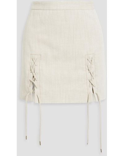 Palmer//Harding Possibility Lace-up Cotton-blend Canvas Mini Skirt - Natural