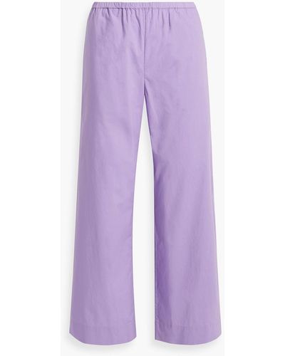 Onia Cotton-poplin Wide-leg Pants - Purple