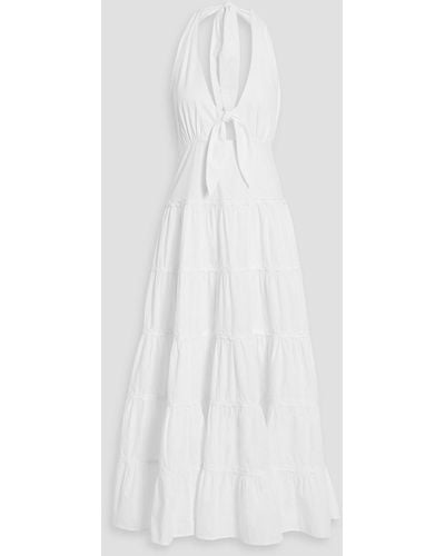 Antik Batik Molly Tiered Cotton-poplin Maxi Dress - White