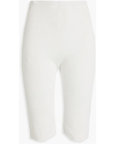 Aeron Ribbed-knit Shorts - White