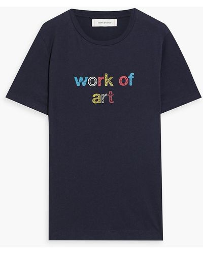 Chinti & Parker Printed Cotton-jersey T-shirt - Blue