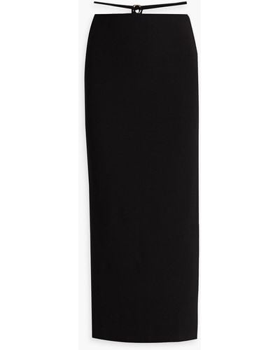Bec & Bridge Adele Embellished Crepe Maxi Skirt - Black