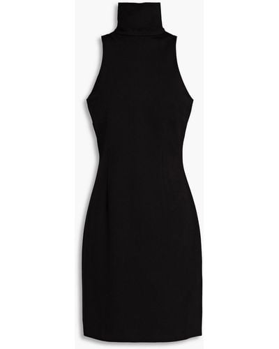 Sara Battaglia Jersey Turtleneck Mini Dress - Black