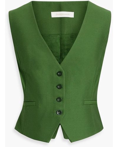 Zimmermann Wool-blend Vest - Green
