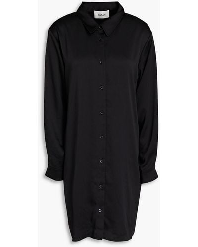 Ba&sh Satin-crepe Mini Shirt Dress - Black