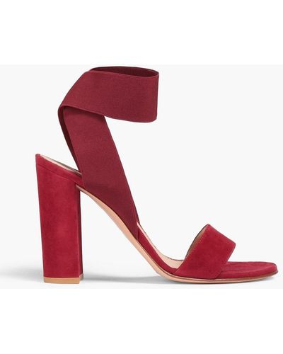 Gianvito Rossi Emily Suede Sandals - Red