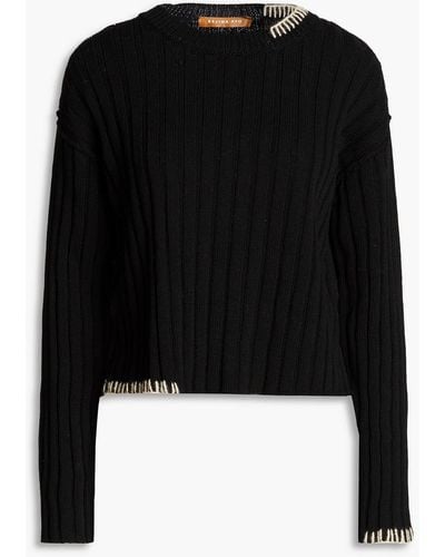 Rejina Pyo Mavis Ribbed Cotton Sweater - Black
