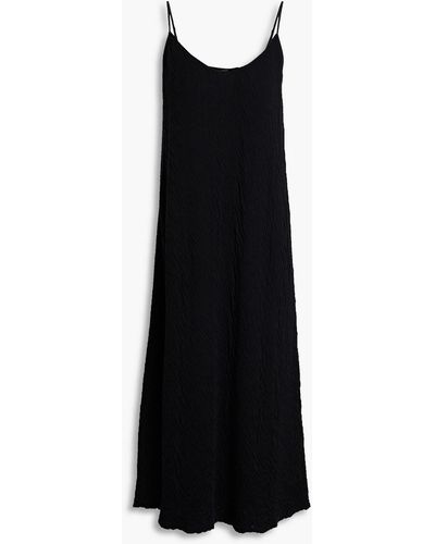 JOSEPH Textured Cotton Midi Slip Dress - Black