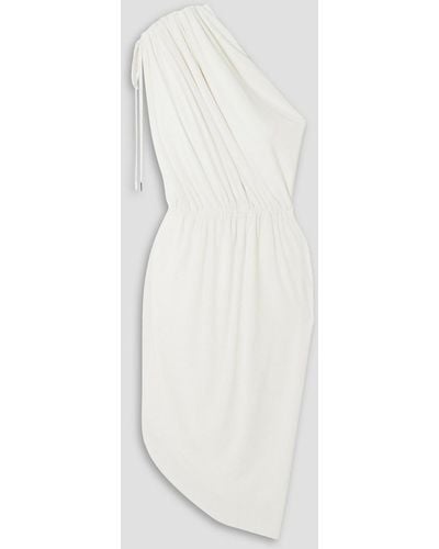 Halston Bev One-shoulder Draped Jersey Dress - White