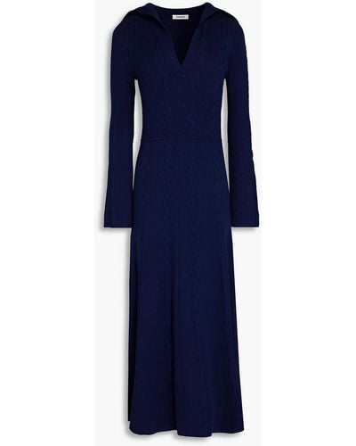 Sandro Cable-knit Midi Dress - Blue