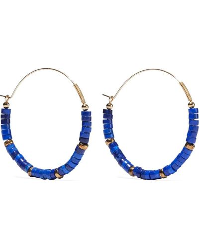 Zimmermann Aloha 14-karat Gold-plated Bead Hoop Earrings - Blue