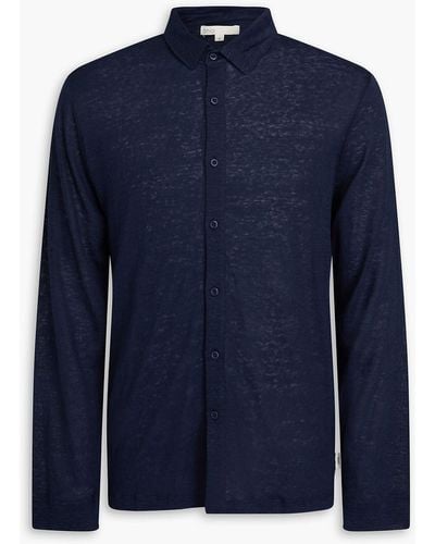 Onia Dylan Linen-jersey Shirt - Blue