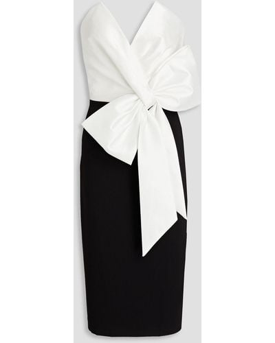 Badgley Mischka Strapless Mikado-paneled Crepe Dress - Black