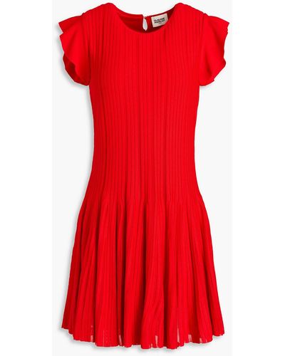 Claudie Pierlot Ribbed-knit Mini Dress - Red