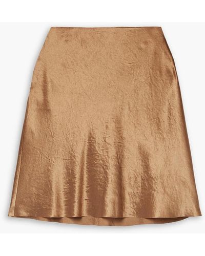 Vince Crinkled-satin Mini Skirt - Natural