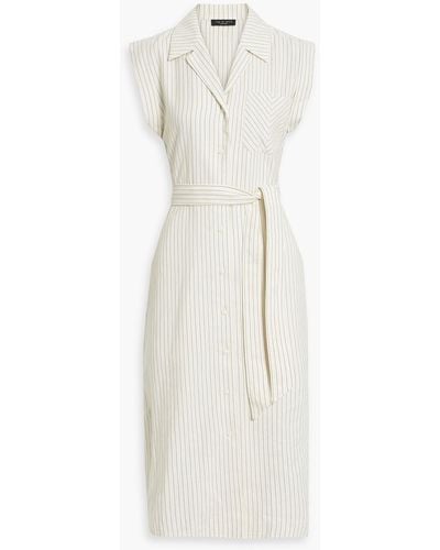 Rag & Bone Pinstriped Linen-blend Canvas Midi Shirt Dress - White