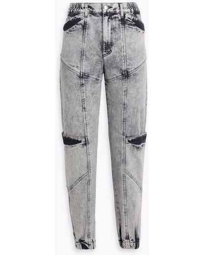 retroféte Tatum Acid-wash Mid-rise Tapered Jeans - Grey