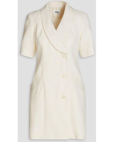 Claudie Pierlot Resa Cotton-blend Mini Shirt Dress - Natural