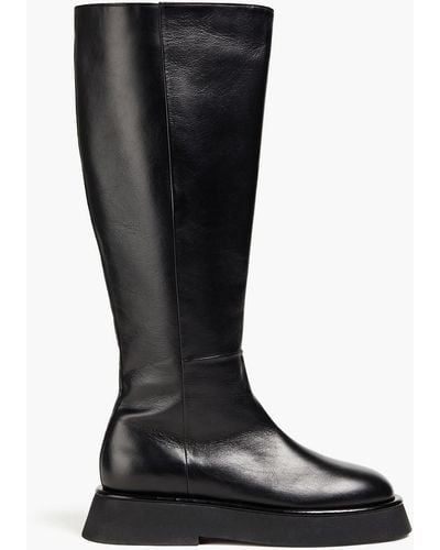 Wandler Rosa Leather Platform Knee Boots - Black