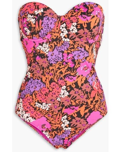 Paul Smith Floral-print Underwired Bandeau Swimsuit