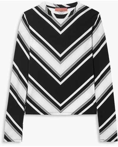 Commission Striped Stretch-jersey Top - White
