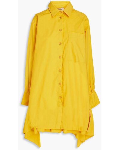 Gentry Portofino Oversized Cotton-poplin Shirt - Yellow