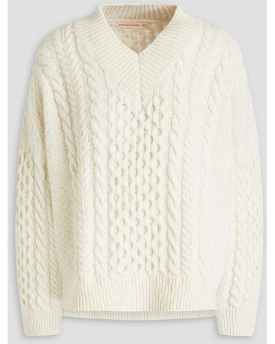 &Daughter Cable-knit Wool Jumper - White