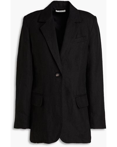 Co. Linen And Tton-blend Blazer - Black