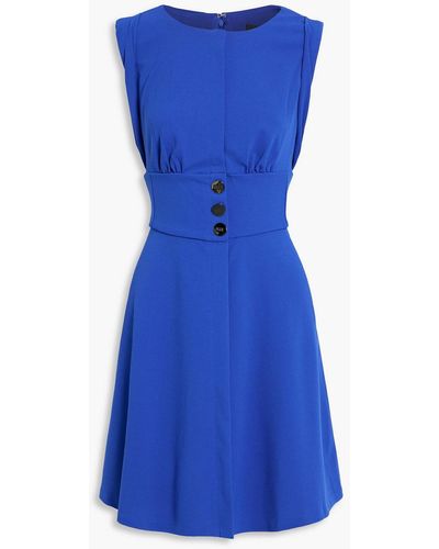DKNY Gathered Crepe Mini Dress - Blue