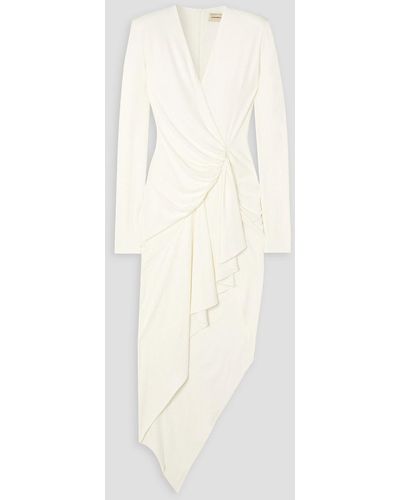Alexandre Vauthier Wrap-effect Asymmetric Stretch-jersey Dress - White