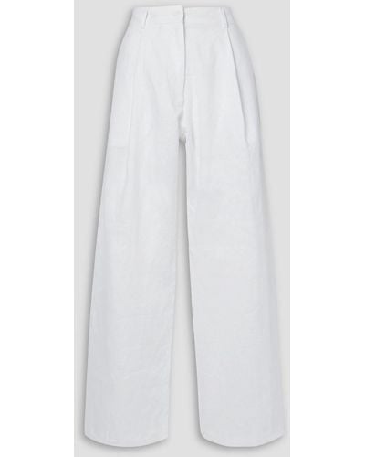 Faithfull The Brand El Toro Pleated Linen Straight-leg Trousers - White